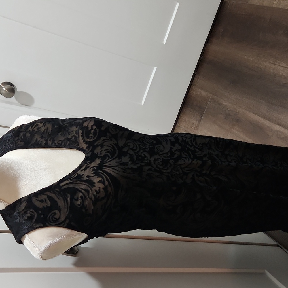 VTG Zoe Black Velvet Formal Dress Sz Small Formal Goth